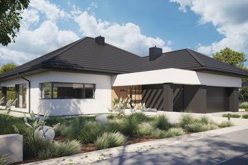 Projekt domu NewHouse 761 w3 plus - parterowy dom o powierzchni 162,04 m², dach kopertowy - ujęcie 3