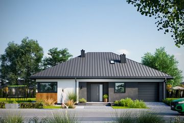 Projekt domu Sabina Nano (1987) - parterowy dom o powierzchni 109,90 m², dach kopertowy - ujęcie 2