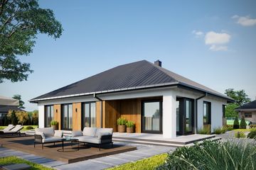 Projekt domu Sabina Nano (1987) - parterowy dom o powierzchni 109,90 m², dach kopertowy - ujęcie 6