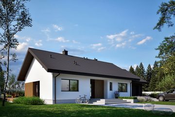 Projekt domu Mini 4 w. IV G1 - parterowy dom o powierzchni 100,05 m², dach dwuspadowy - ujęcie 2