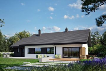 Projekt domu Mini 4 w. IV G1 - parterowy dom o powierzchni 100,05 m², dach dwuspadowy - ujęcie 3
