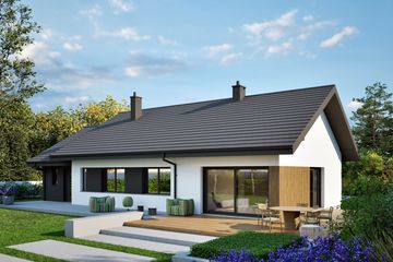 Projekt domu Mini 4 w. IV G1 - parterowy dom o powierzchni 100,05 m², dach dwuspadowy - ujęcie 5