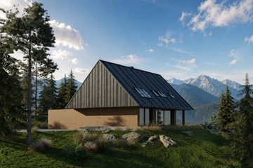 Projekt domu Beskidzki - parterowy z poddaszem dom o powierzchni 241,54 m², dach dwuspadowy - ujęcie 5