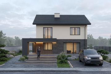 Projekt domu eko Typowy 83 - z pełnym piętrem dom o powierzchni 130,46 m², dach dwuspadowy - ujęcie 3