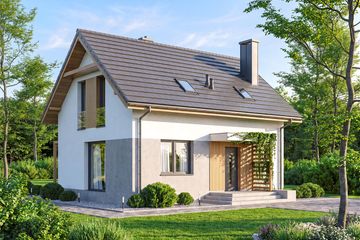 Projekt domu Dolce mini 2 - parterowy z poddaszem dom o powierzchni 79,51 m², dach dwuspadowy - ujęcie 2