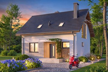 Projekt domu Dolce mini 2 - parterowy z poddaszem dom o powierzchni 79,51 m², dach dwuspadowy - ujęcie 6