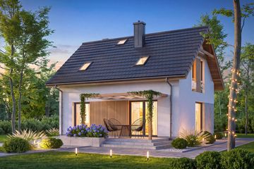 Projekt domu Dolce mini 2 - parterowy z poddaszem dom o powierzchni 79,51 m², dach dwuspadowy - ujęcie 7