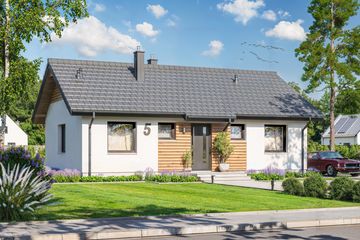 Projekt domu Tebe 5 szkielet drewniany - parterowy dom o powierzchni 70 m², dach dwuspadowy - ujęcie 7