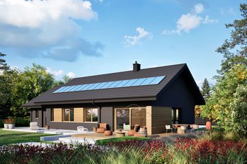 Projekt domu Mini 4 w. IV G1 plus - parterowy dom o powierzchni 100,05 m², dach dwuspadowy - ujęcie 2