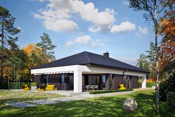 Projekt domu Alison III - parterowy dom o powierzchni 156,61 m², dach kopertowy - ujęcie 2