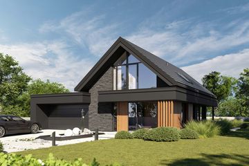 Projekt domu HomeKoncept 166 G2 wariant 03 - parterowy z poddaszem dom o powierzchni 126,16 m², dach dwuspadowy - ujęcie 6