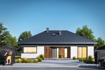Projekt domu Malwa Nano (1989) - parterowy dom o powierzchni 109,90 m², dach kopertowy - ujęcie 2