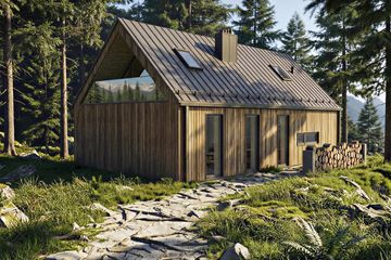 Projekt domu Halo - 1 - parterowy dom o powierzchni 67,05 m², dach dwuspadowy - ujęcie 5