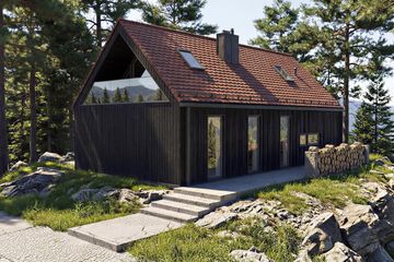 Projekt domu Halo - 3 - parterowy z poddaszem dom o powierzchni 64,32 m², dach dwuspadowy - ujęcie 3