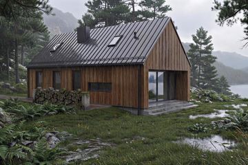 Projekt domu Halo - 3 - parterowy z poddaszem dom o powierzchni 64,32 m², dach dwuspadowy - ujęcie 6