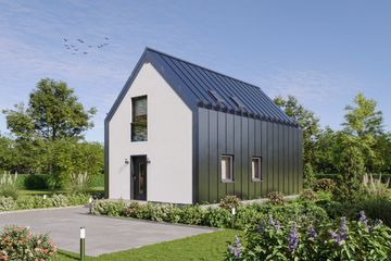 Projekt domu L-302 N murowany - parterowy z poddaszem dom o powierzchni 69,93 m², dach dwuspadowy - ujęcie 2