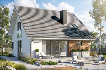 Projekt domu Krajobrazy 126 - parterowy z poddaszem dom o powierzchni 121,08 m², dach dwuspadowy - ujęcie 2