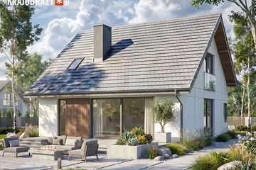 Projekt domu Krajobrazy 138 - parterowy z poddaszem dom o powierzchni 121,34 m², dach dwuspadowy - ujęcie 2
