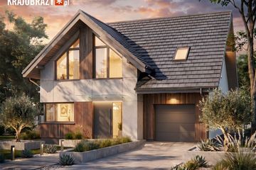 Projekt domu Krajobrazy 138 - parterowy z poddaszem dom o powierzchni 121,34 m², dach dwuspadowy - ujęcie 3
