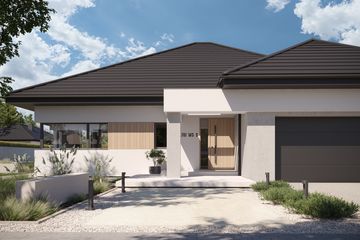 Projekt domu NewHouse 761 w5 S - parterowy dom o powierzchni 149,68 m², dach kopertowy, koszt budowy 476 000 zł - ujęcie frontu