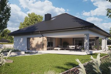 Projekt domu NewHouse 761 w5 S - parterowy dom o powierzchni 149,68 m², dach kopertowy - ujęcie 5