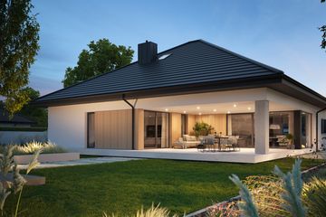 Projekt domu NewHouse 761 w4 S - parterowy dom o powierzchni 143,92 m², dach kopertowy - ujęcie 5