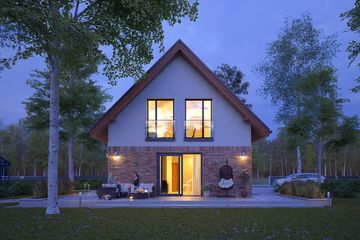 Projekt domu Fortunka 2 - parterowy z poddaszem dom o powierzchni 102,18 m², dach dwuspadowy - ujęcie 4