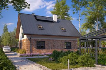 Projekt domu Fortunka 2 - parterowy z poddaszem dom o powierzchni 102,18 m², dach dwuspadowy - ujęcie 5