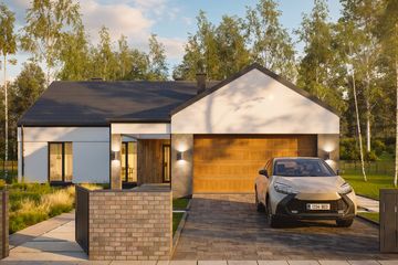 Projekt domu na Majowej z garażem - parterowy dom o powierzchni 117,58 m², dach dwuspadowy - ujęcie 7