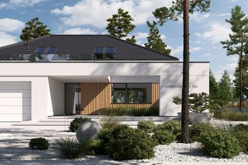 Projekt domu HomeKoncept 158 - parterowy z poddaszem dom o powierzchni 185,30 m², dach wielospadowy - ujęcie 3
