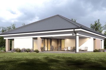 Projekt domu uA51v1 - parterowy dom o powierzchni 136,86 m², dach kopertowy - ujęcie 3