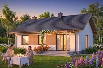 Projekt domu Mirabelka 2 bis - parterowy dom o powierzchni 58,44 m², dach dwuspadowy - ujęcie 6