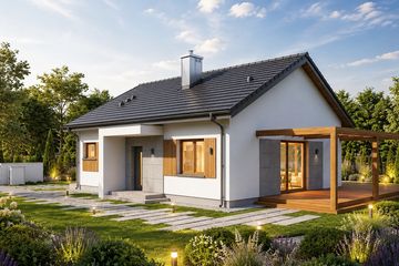 Projekt domu Kalia - parterowy dom o powierzchni 80,83 m², dach dwuspadowy - ujęcie 2