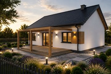 Projekt domu Aria - parterowy dom o powierzchni 78,14 m², dach dwuspadowy - ujęcie 2