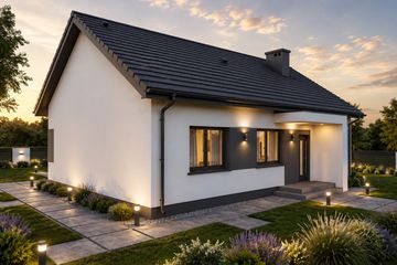 Projekt domu Aria - parterowy dom o powierzchni 78,14 m², dach dwuspadowy - ujęcie 3