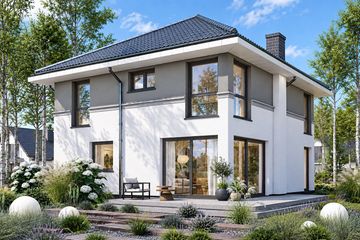 Projekt domu APS 355 - z pełnym piętrem dom o powierzchni 146,80 m², dach namiotowy - ujęcie 3