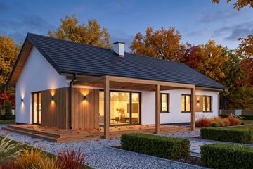 Projekt domu Rodzinny - parterowy dom o powierzchni 138,83 m², dach dwuspadowy - ujęcie 4