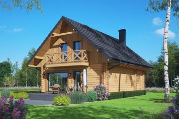 Projekt domu Osiek 305 dw - parterowy z poddaszem dom o powierzchni 111,40 m², dach dwuspadowy - ujęcie 2