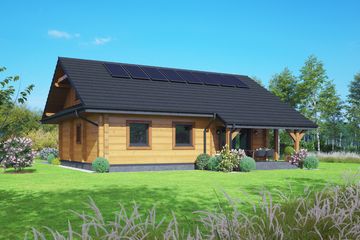 Projekt domu Polańczyk 5 dw - parterowy dom o powierzchni 85,84 m², dach dwuspadowy - ujęcie 2