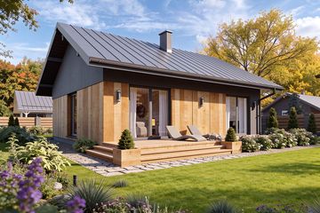 Projekt domu Gaja 5 - parterowy dom o powierzchni 76,32 m², dach dwuspadowy - ujęcie 2