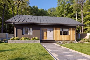 Projekt domu Gaja 5 - parterowy dom o powierzchni 76,32 m², dach dwuspadowy - ujęcie 3