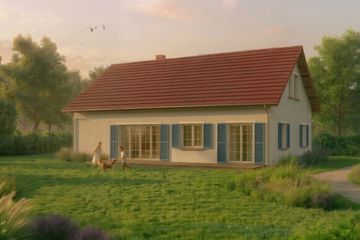 Projekt domu eko Typowy 84 - parterowy z poddaszem dom o powierzchni 220,35 m², dach dwuspadowy - ujęcie 2