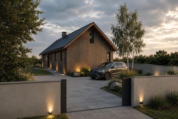Projekt domu eko Typowy 85 - parterowy dom o powierzchni 109,04 m², dach dwuspadowy - ujęcie 2