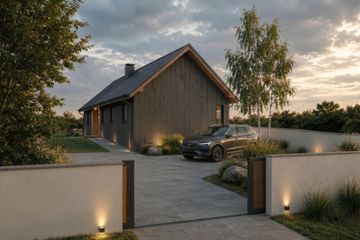 Projekt domu eko Typowy 85 - parterowy dom o powierzchni 109,04 m², dach dwuspadowy - ujęcie 6