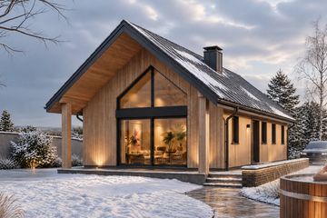 Projekt domu eko Typowy 85 - parterowy dom o powierzchni 109,04 m², dach dwuspadowy - ujęcie 10