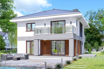 Projekt domu APS 357 - z pełnym piętrem dom o powierzchni 146,80 m², dach kopertowy - ujęcie 3
