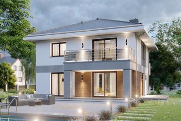 Projekt domu APS 357 - z pełnym piętrem dom o powierzchni 146,80 m², dach kopertowy - ujęcie 4