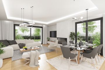 Projekt domu APS 357 - z pełnym piętrem dom o powierzchni 146,80 m², dach kopertowy - ujęcie 6