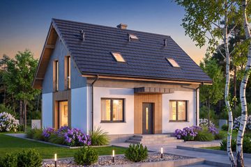 Projekt domu Tamarillo 9 mini - parterowy z poddaszem dom o powierzchni 89,92 m², dach dwuspadowy - ujęcie 5