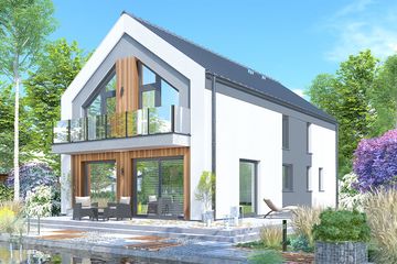 Projekt domu APS 358 ECO - parterowy z poddaszem dom o powierzchni 147 m², dach dwuspadowy - ujęcie 3